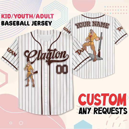 Discover Custom Tarzan Baseball Jersey: Personalized Fan Gift, Kids & Adults