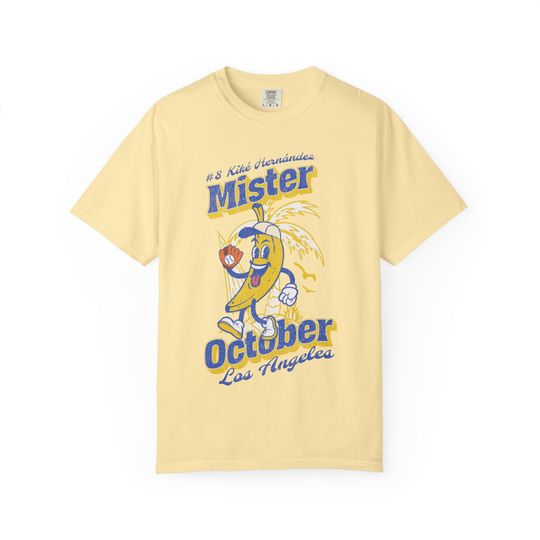 Discover Mr. October Kik Hernndez Happy Banana | Los Angeles Baseball Tee