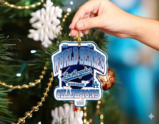 Discover Los Angerles Baseball 2025 Champs Acrylic Ornament, World Series 2025 Champions  Ornament, Back To Back Ornament.
