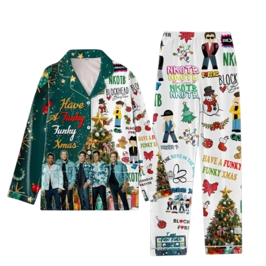 Discover NK on The Block Christmas Have A Funky Xmas Pajama Set for Adults