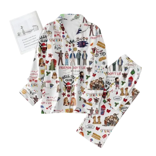 Stranger Things Hellfire Club Friends Don8217t Lie Pajamas Set