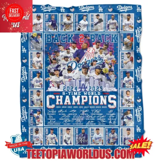 Discover 9-Time World Champions Los Angeles Dodger Blanket