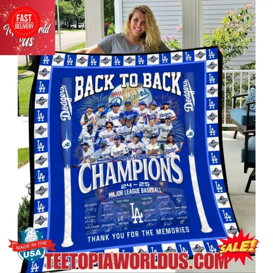 Discover Los Angeles Dodger Back To Back Wolrd Series Champions 2025 Blanket