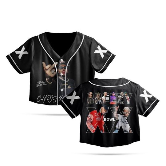 Chris Brown Breezy Bowl XX 2025 Crop Top Baseball Jersey