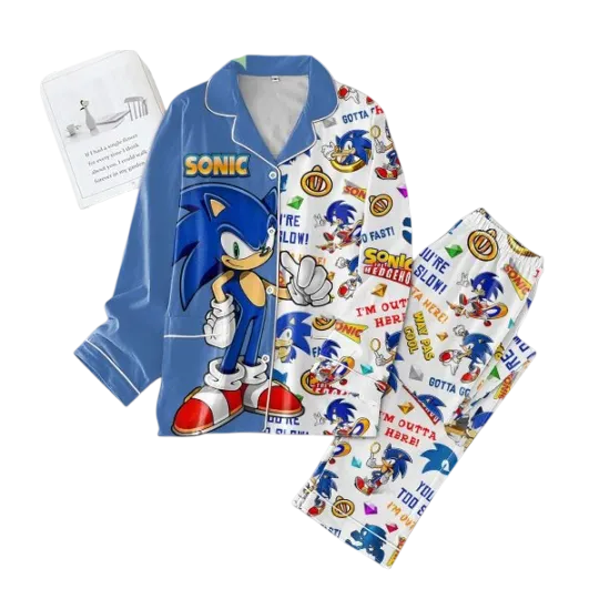 Discover Sonic The Hedgehog Gotta Go Polyester Pajamas Set