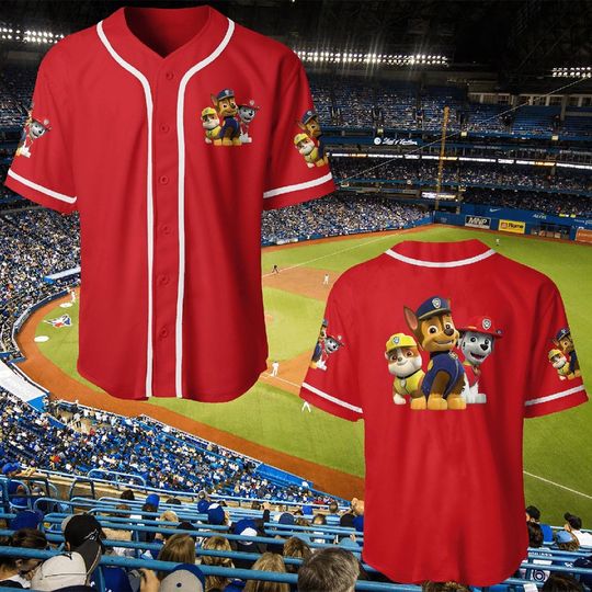 Discover Funny Paw Patrol Halloween Baseball Jersey, Paw Patrol Halloween Baseball Jersey, Cartoon Baseball Jersey, Gift Halloween.