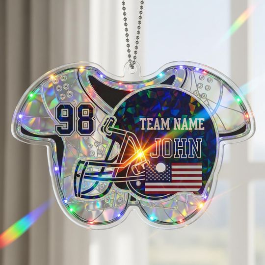 Discover Personalized Football Team Acrylic Ornament, Senior Night Gift