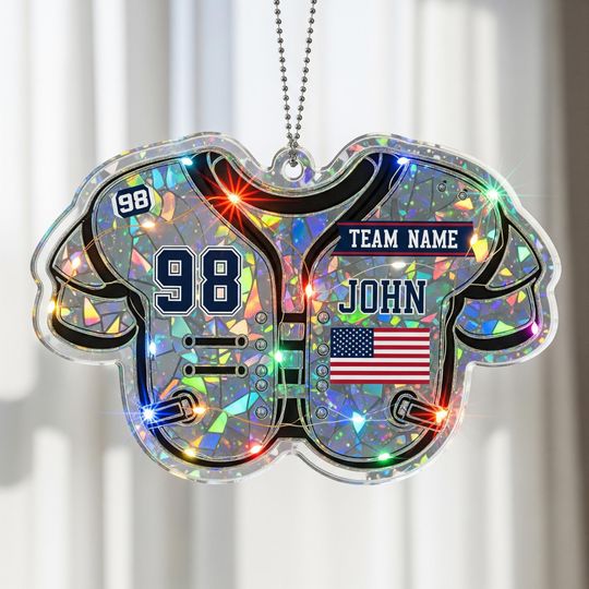 Discover Custom Football Jersey Acrylic Ornament, Personalized Gift