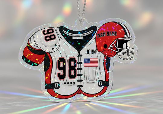 Discover Custom Football Acrylic Ornament, Personalized Sports Fan Gift