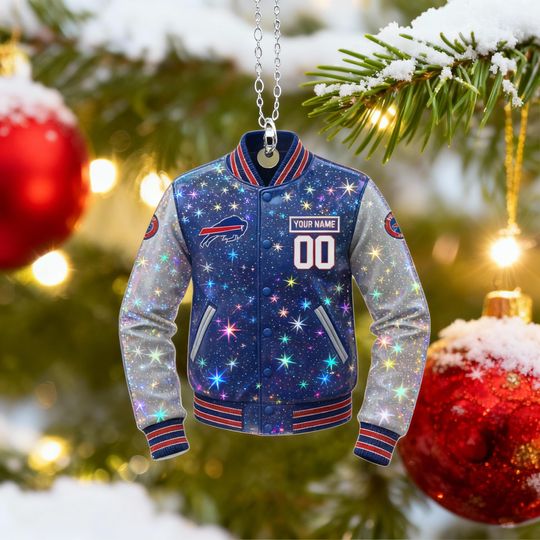 Personalized Buffalo Bills Varsity Jacket, Custom football Team Bomber, Winter Streetwear Outerwear, Christmas Gift for Football Fans