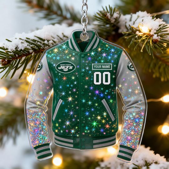Discover Acrylic Personalized New York Jets Ornament, Custom football Team Logo Christmas Decor, Football Holiday Keepsake, Xmas Gift for Jets Fans