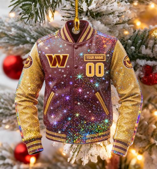 Acrylic Personalized Washington Commanders Ornament, Custom football Team Logo Christmas Decor, Football Holiday Keepsake, Xmas Gift for Fans