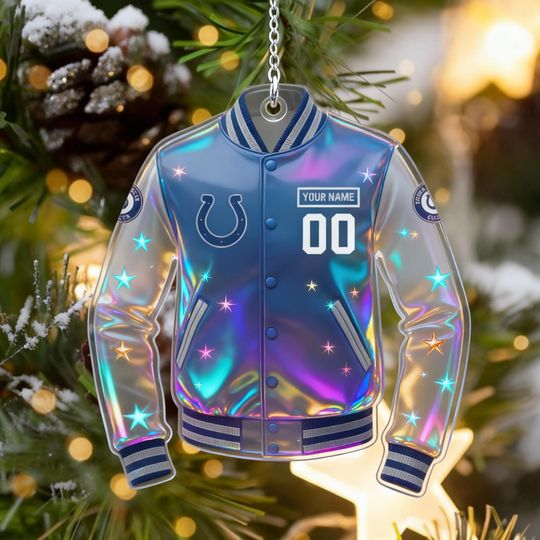 Discover Acrylic Personalized Indianapolis Colts Ornament, Custom football Team Logo Christmas Decor, Football Holiday Keepsake Gift for Colts Fans