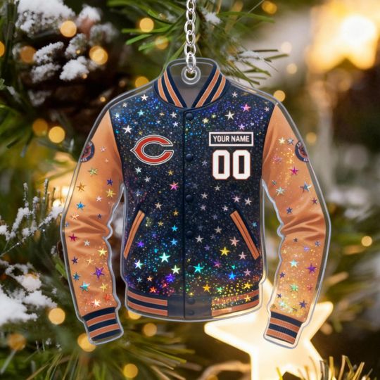 Discover Acrylic Personalized Chicago Bears Ornament, Custom football Team Logo Christmas Decor, Football Holiday Keepsake, Xmas Gift for Bears Fans