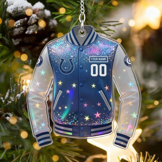 Discover Acrylic Personalized Indianapolis Colts Ornament, Custom football Team Logo Christmas Decor, Football Holiday Keepsake Gift for Colts Fans