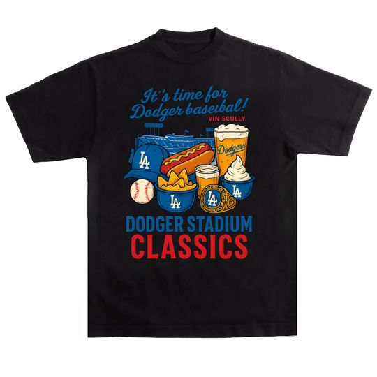 Discover LA Dodger Food Tee, World Series 2025 Schedule T-Shirt