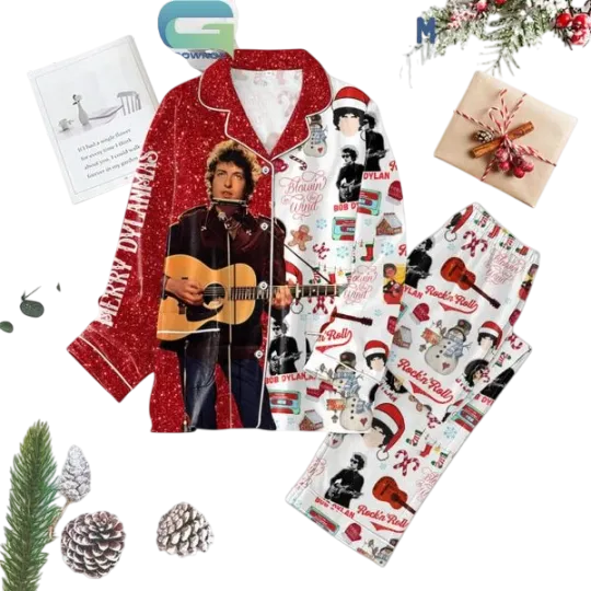 Discover Bob Dylan Rockin8217 Roll Merry Dylanmas Christmas Pajamas Set