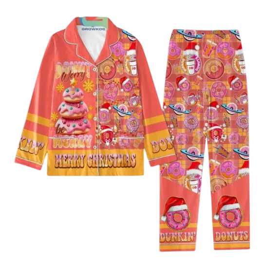 Discover Donut Worry Merry Christmas Pajamas Set