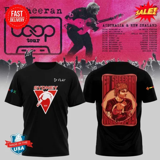 Discover Ed Shee x Sydney Swan Loop Tour 2026 3D T-Shirt M2