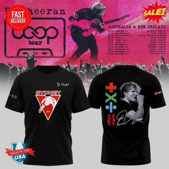 Discover Ed Shee x Sydney Swan Loop Tour 2026 3D T-Shirt M1