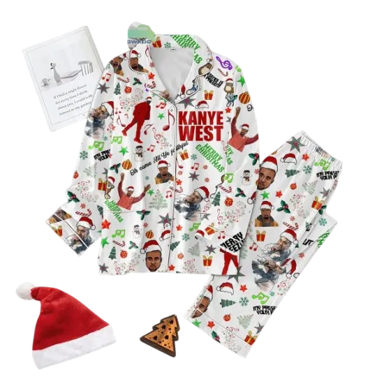Discover Kanye West Faithful Merry Christmas Polyester Pajamas Set