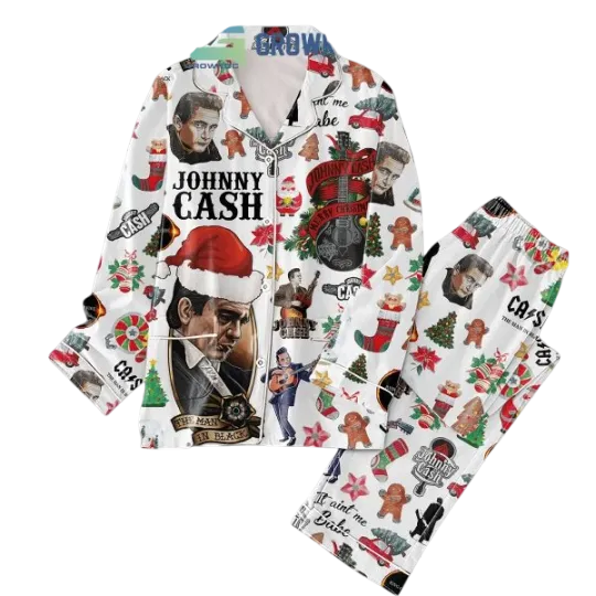 Discover Johnny Cash Merry Christmas Tha Man In Black Pajamas Set