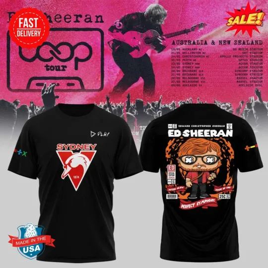 Discover Ed Shee x Sydney Swan Loop Tour 2026 3D T-Shirt