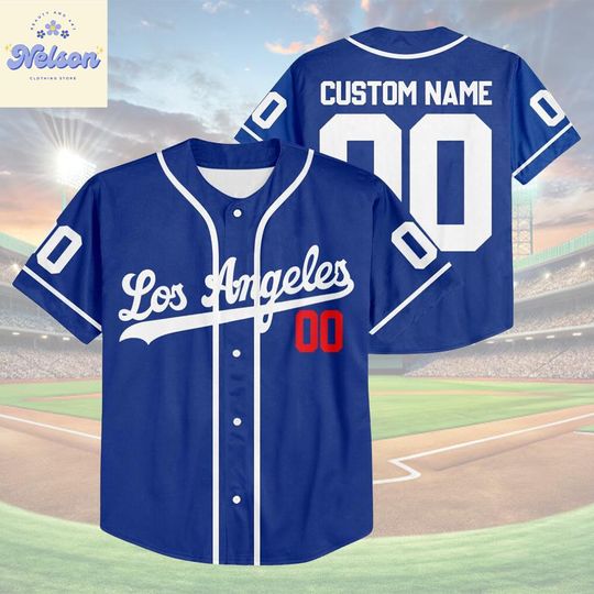 Personalized Los Angeles Baseball Team Jersey, Custom Name & Number Los Angeles Baseball Jersey, Jersey For Fan, Baseball Lovers