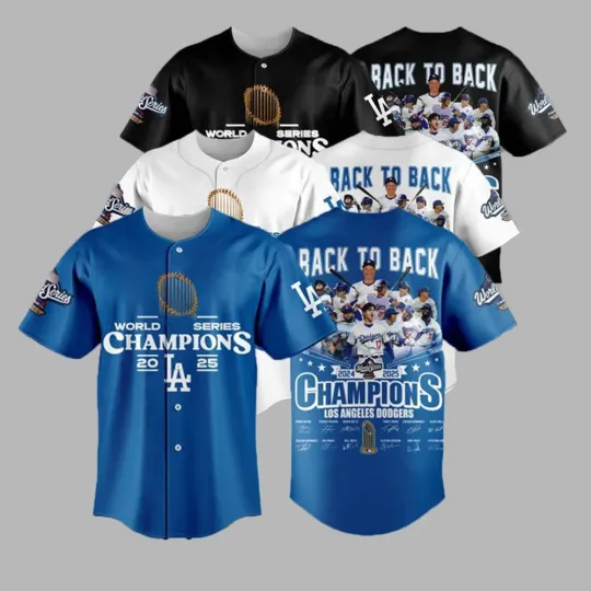 Discover Dodgers Back To Back World Series Champions 2025 Baseball Jersey