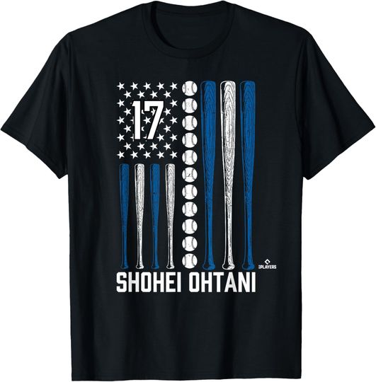 Discover Baseball American Flag Shohei Ohtani Los Angeles Baseball T-Shirt