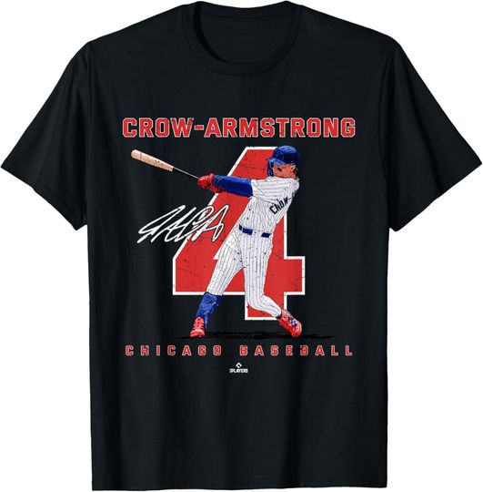 Discover Number and Portrait Pete Crow Armstrong Chicago Baseba MLBPA T-Shirt