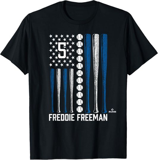 Discover Baseball American Flag Freddie Freeman Los Angeles Baseball T-Shirt