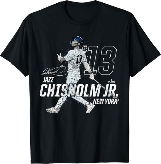 Discover Dynamic Pose Jazz Chisholm Jr New York Baseball MLBPA T-Shirt