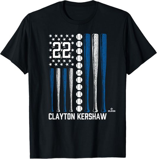 Discover Baseball American Flag Clayton Kershaw Los Angeles Baseball T-Shirt