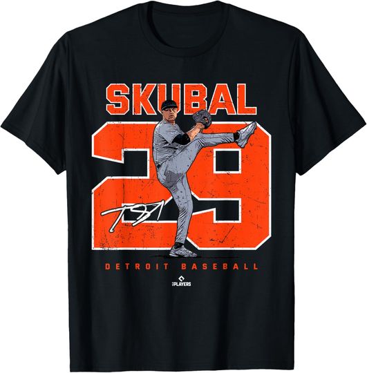 Discover Number and Portrait Tarik Skubal Detroit Baseball MLBPA T-Shirt