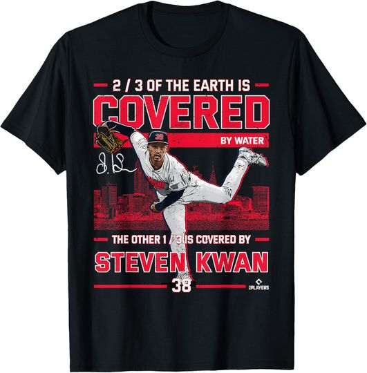 Discover Covered Steven Kwan Cleveland Baseball MLBPA T-Shirt