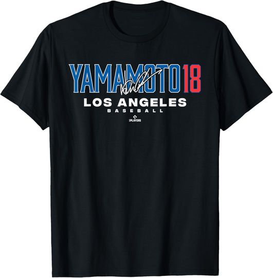 Discover Name Number City Yoshinobu Yamamoto 18 Los Angeles Baseball T-Shirt