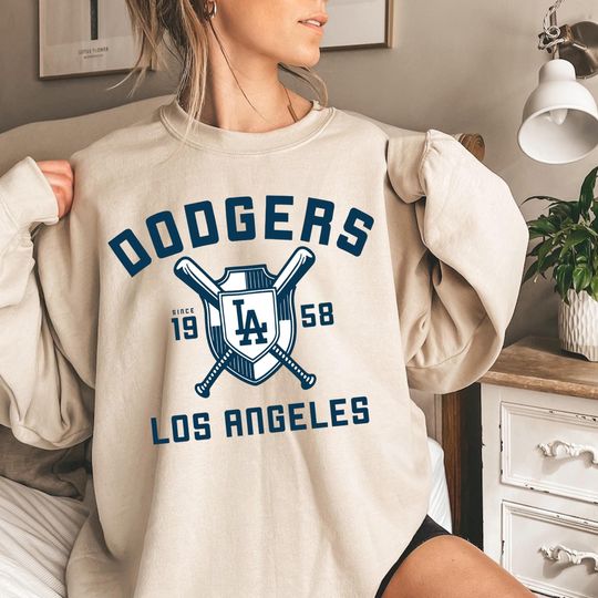 Discover Retro Dodgers Sweatshirt: Los Angeles Baseball Fan Gift