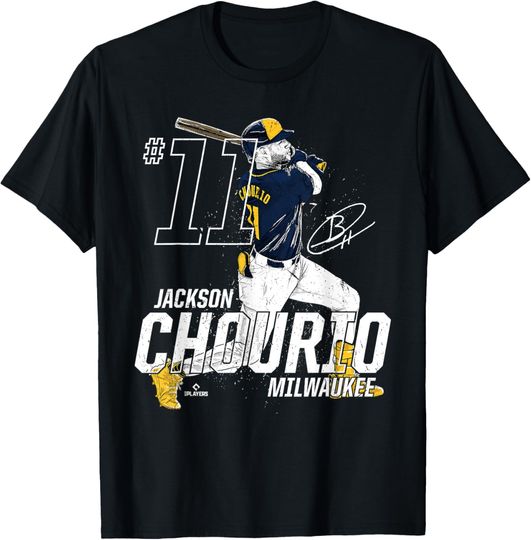 Discover Dynamic Pose Jackson Chourio Milwaukee Baseball MLBPA T-Shirt