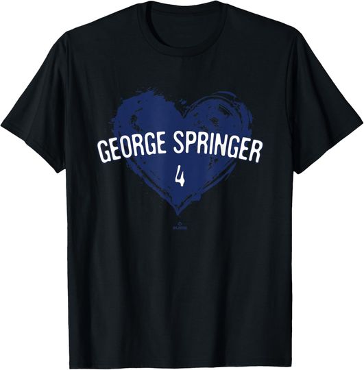 Discover Distressed Heart George Springer Toronto Baseball MLBPA T-Shirt