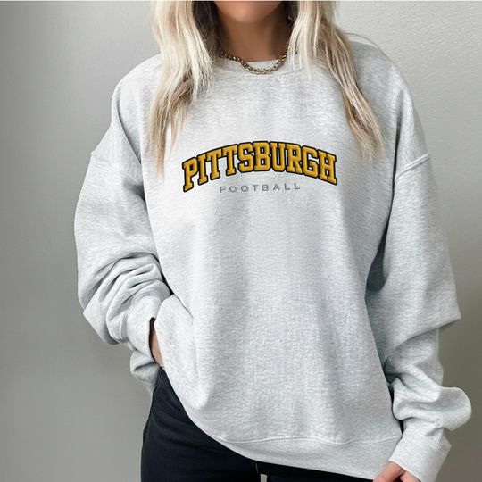 Discover Pittsburgh Football Vintage Embroidered Sweatshirt, Vintage Pittsburgh Crewneck, Gift for Football Fan, Game Day Gift