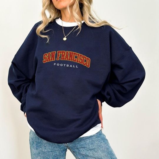 Discover San Francisco Football Embroidered Sweatshirt, San Francisco Champions Sweatshirt, Sunday Football Gift