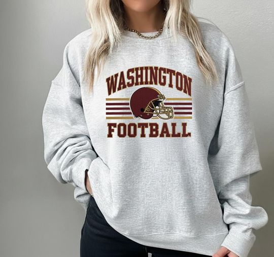 Discover Washington Football Vintage Embroidered Sweatshirt, Washington Crewneck Commander Sweater, Washington Fan Gift, Game Day Gift