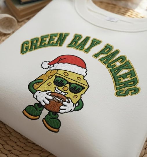 Discover Green Bay Mascot Embroidered Sweatshirt, Green Bay Packers Christmas Sweatshirt, Cheese Game Day Sweatshirt