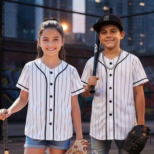 Discover Custom Kids Baseball Jersey: Personalized Name & Number, Youth Size Full Button