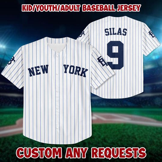 Discover Custom Name New York Baseball Jersey: Polyester Spandex, Gift for Fans
