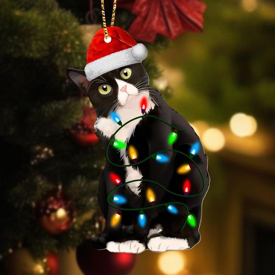 Discover Black Cat Christmas Ornament, Santa Cat Xmas Ornament, Tuxedo Cat Christmas Tree Ornaments, Cat Christmas Decor, Cat Xmas Gifts