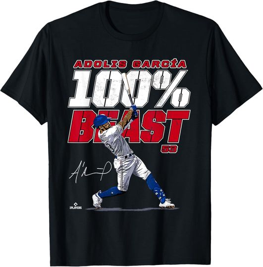 Discover 100% Beast Adolis Garcia Texas MLBPA T-Shirt