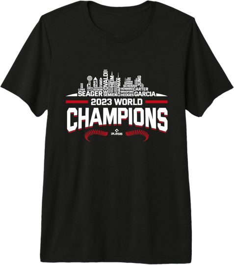 Discover 2023 World Champions Adolis Garcia Texas MLBPA Premium Tri-blend T-Shirt