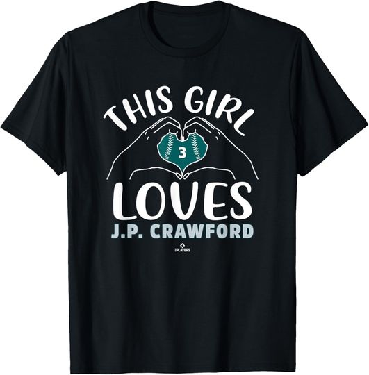 Discover This Girl Loves JP Crawford Seattle MLBPA T-Shirt